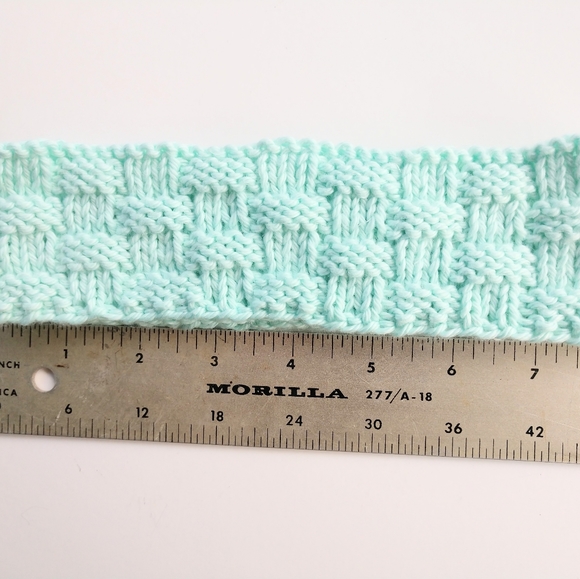 Headband Spa Essential Handmade Cotton Knit Mint Green - Picture 7 of 11